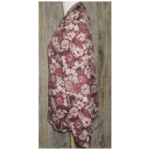 QUEEN CASUALS Womens Shirt Size 14 Long Slv Button Down Floral Vtg Fairy Grunge - Picture 2 of 12